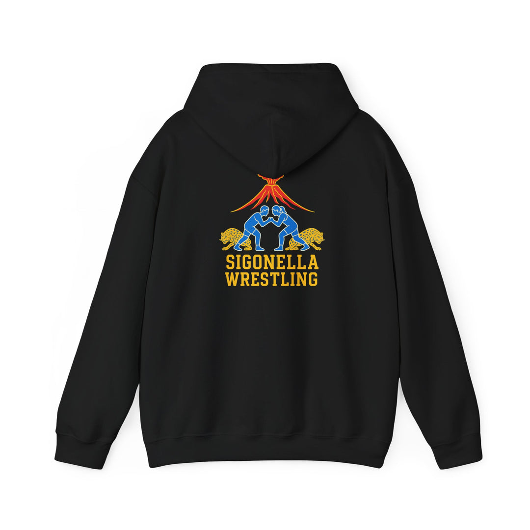 Wrestling Team Hoodie — "Sigonella Wrestling Embroidery" Logo Pullover