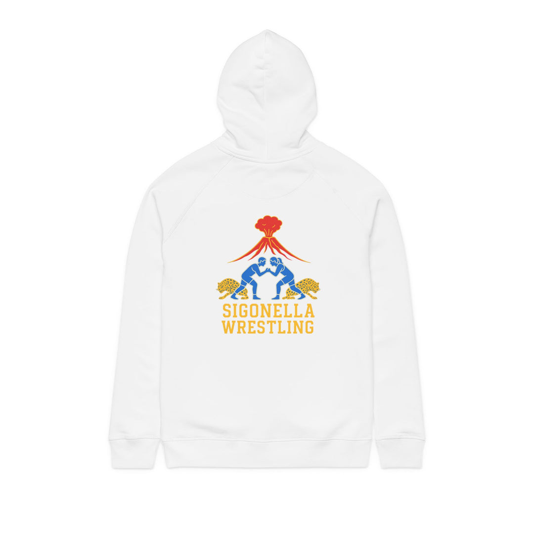 Sigonella Wrestling Hoodie — Volcano Crest Back Graphic- Organic cotton