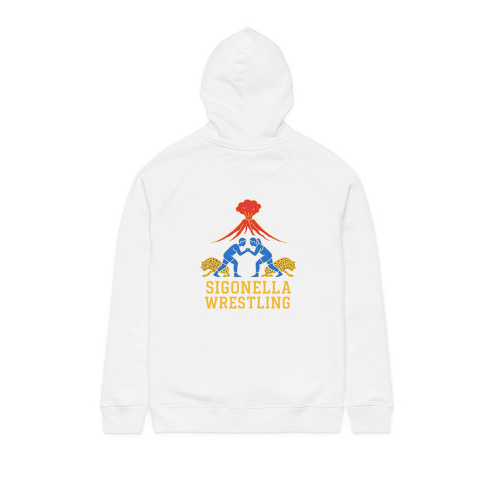Sigonella Wrestling Hoodie — Volcano Crest Back Graphic- Organic cotton