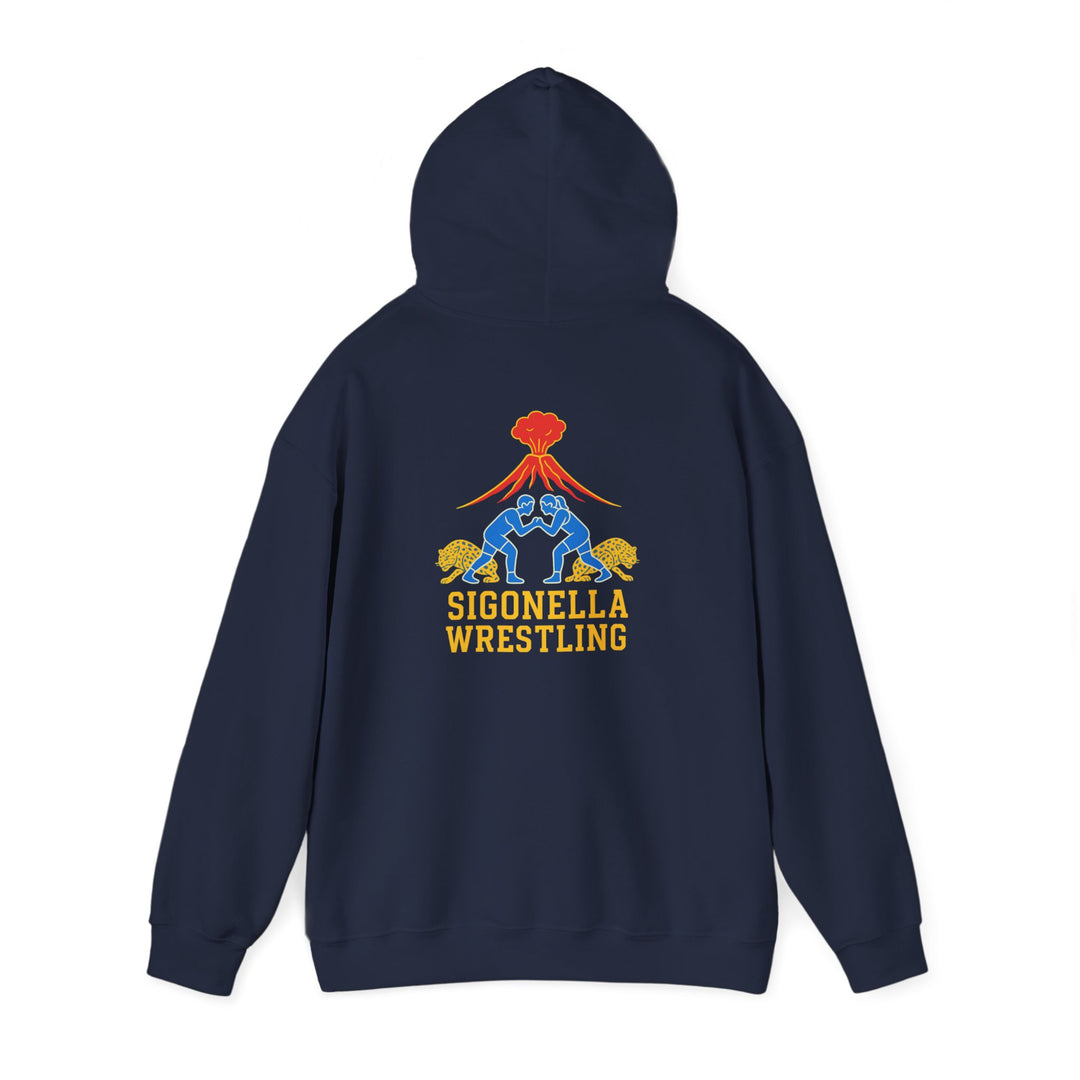 Wrestling Team Hoodie — "Sigonella Wrestling Embroidery" Logo Pullover
