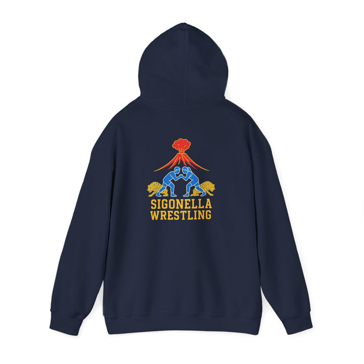 Wrestling Team Hoodie — "Sigonella Wrestling Embroidery" Logo Pullover