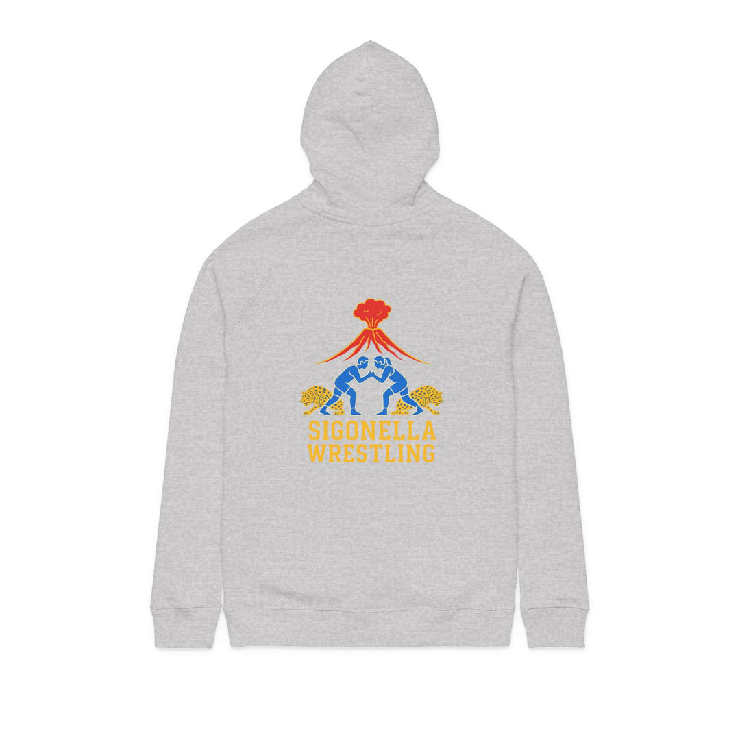 Sigonella Wrestling Hoodie — Volcano Crest Back Graphic- Organic cotton