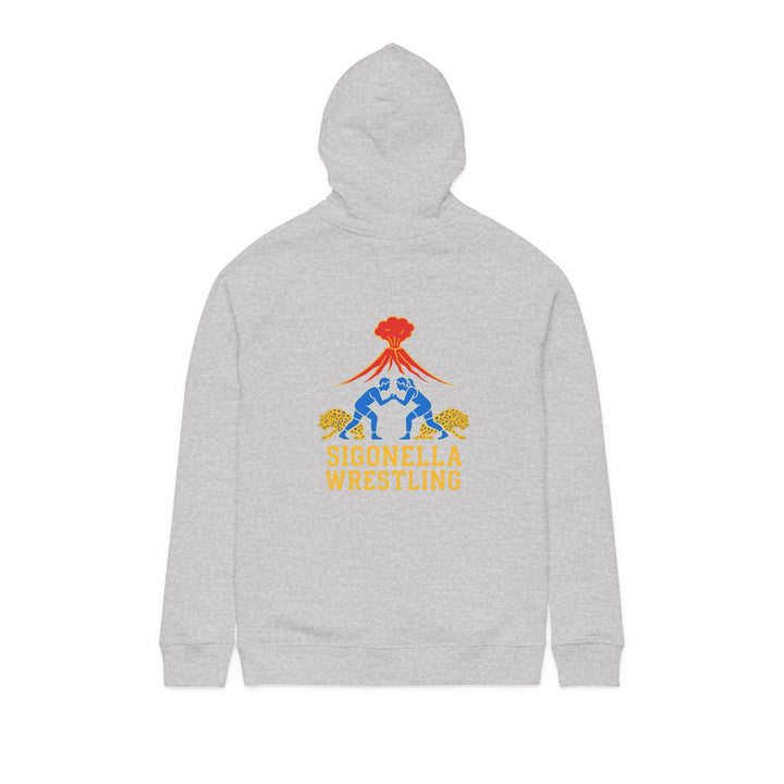 Sigonella Wrestling Hoodie — Volcano Crest Back Graphic- Organic cotton