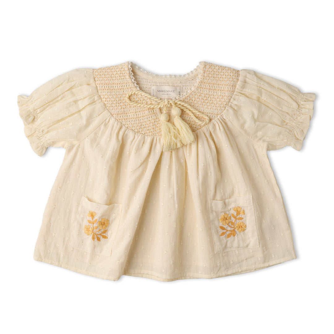 Organic Smocked Top &amp; Shorts Set - Butter Yellow