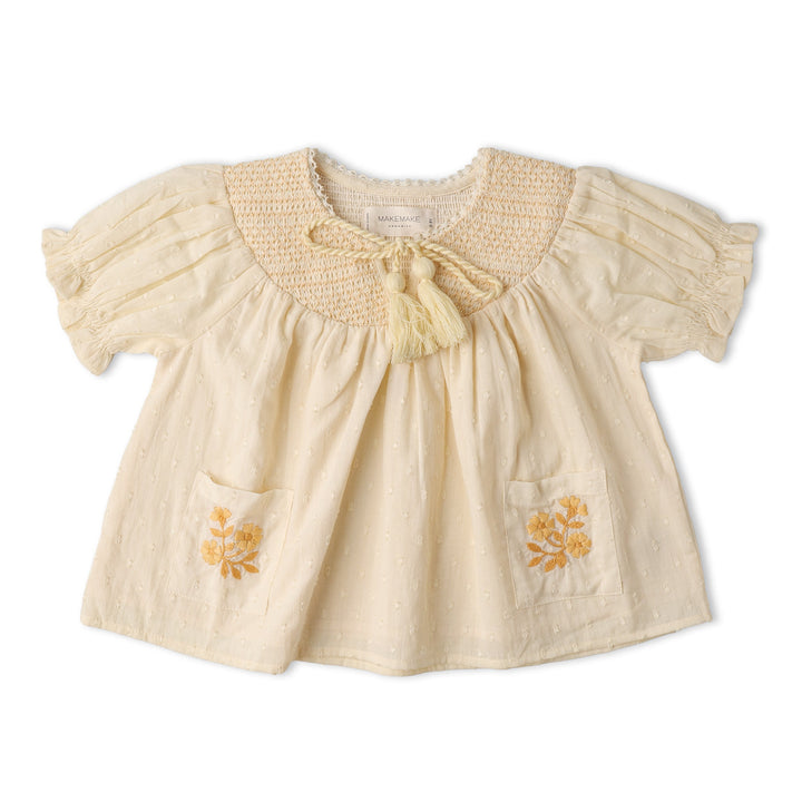 Organic Smocked Top &amp; Shorts Set - Butter Yellow