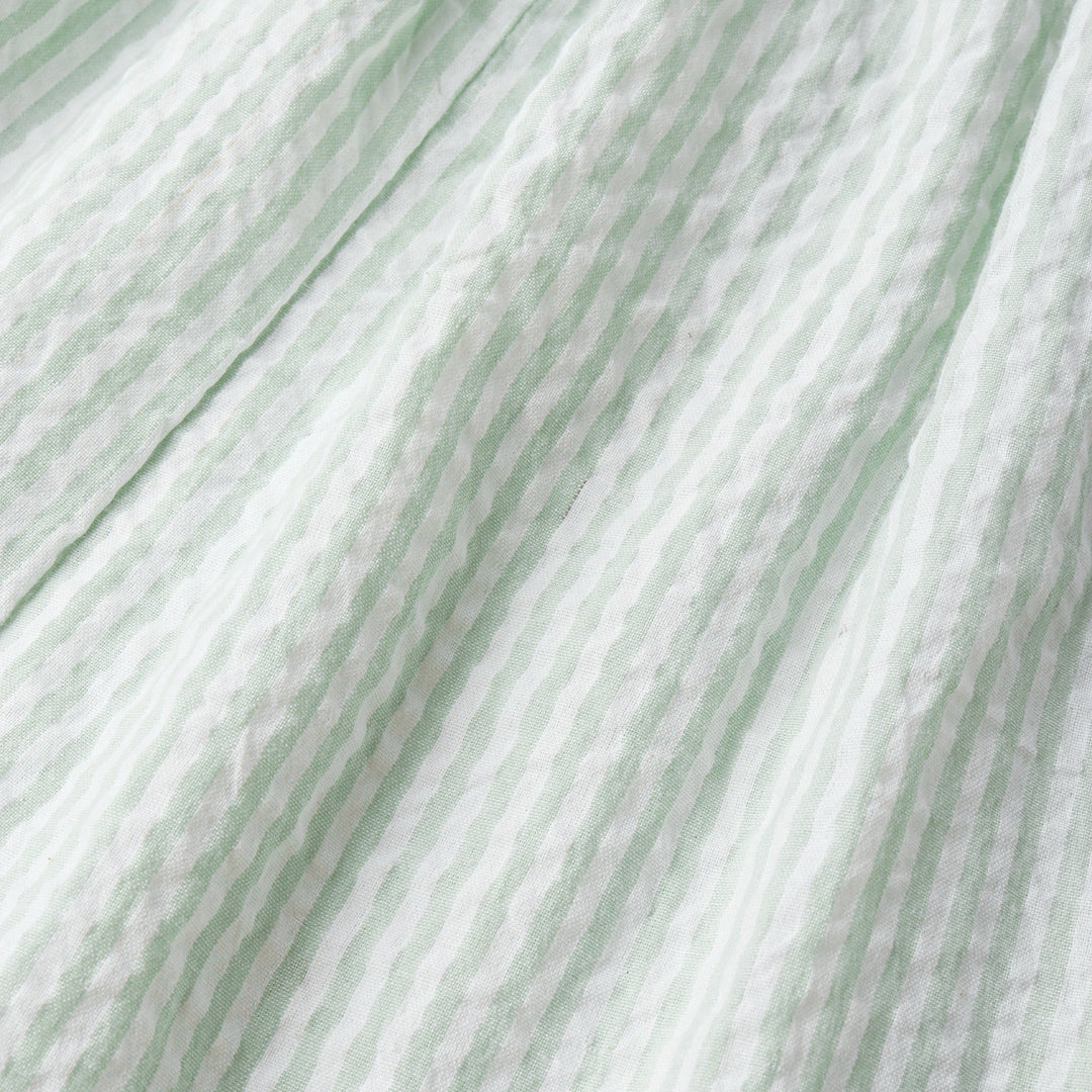 Organic Cross Back Dress - Basil Stripes