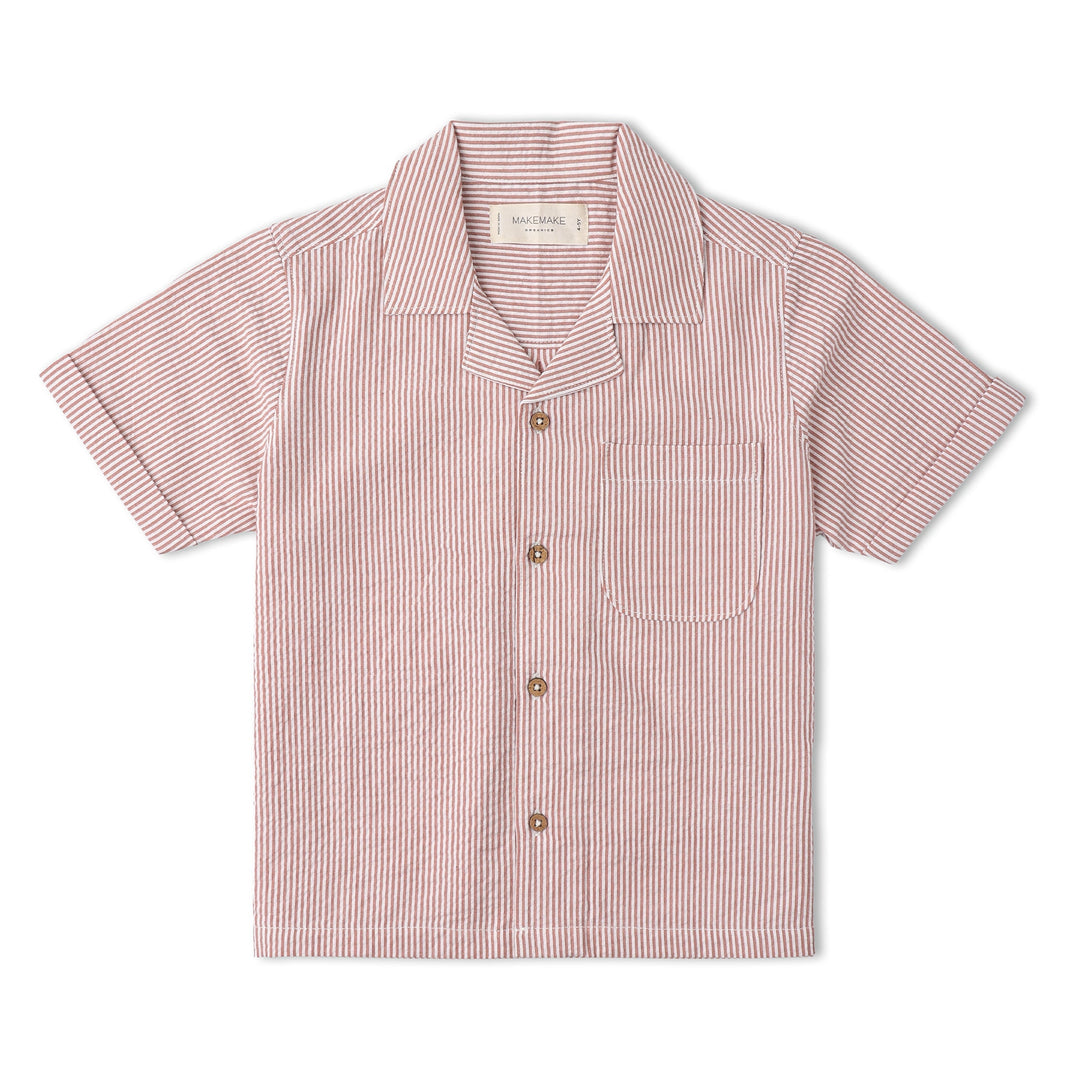Organic Shirt &amp; Shorts Set - Coral Stripes