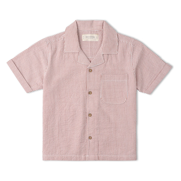 Organic Shirt &amp; Shorts Set - Coral Stripes