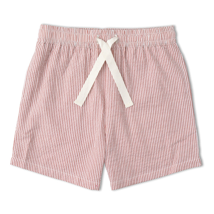 Organic Shirt &amp; Shorts Set - Coral Stripes