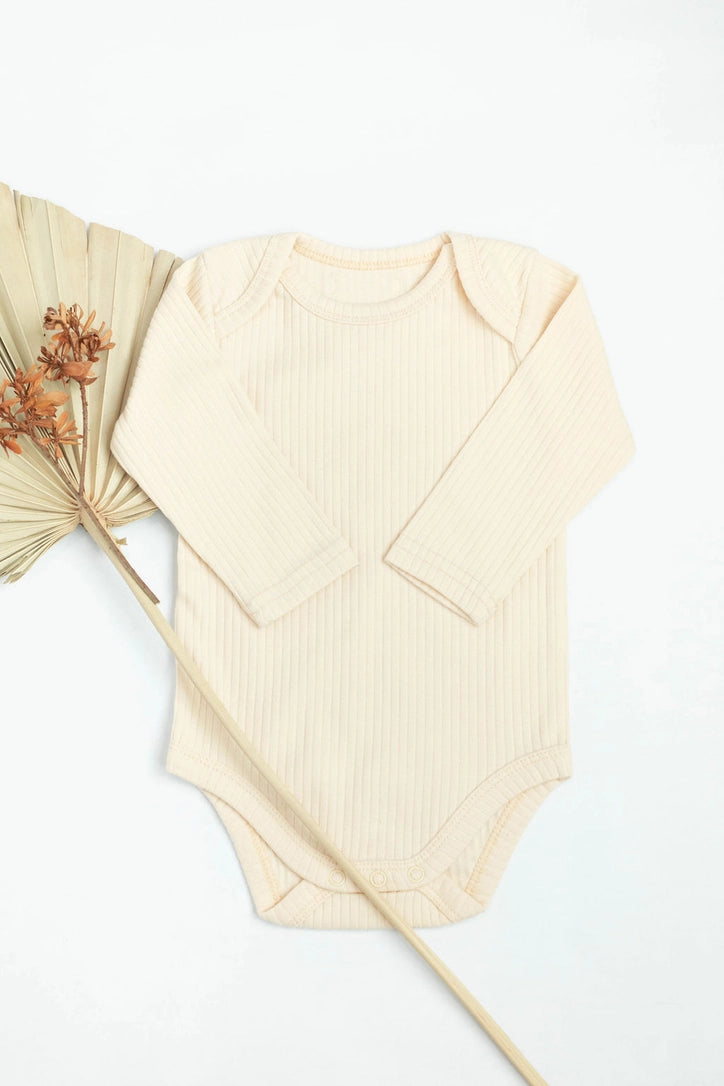 Baby Organic cotton bodysuit ribbed cotton long sleeve