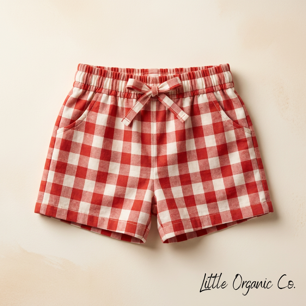 Organic Plaid Shorts with pockets