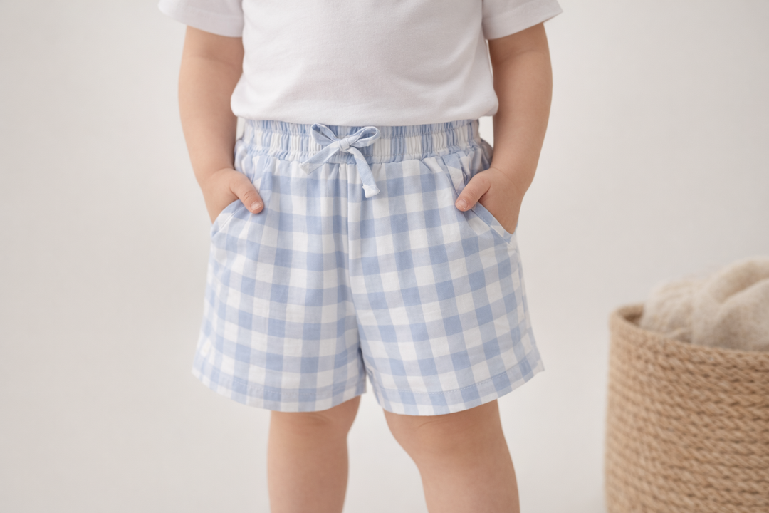 Organic Plaid Shorts with pockets