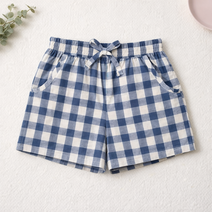 Organic Plaid Shorts with pockets