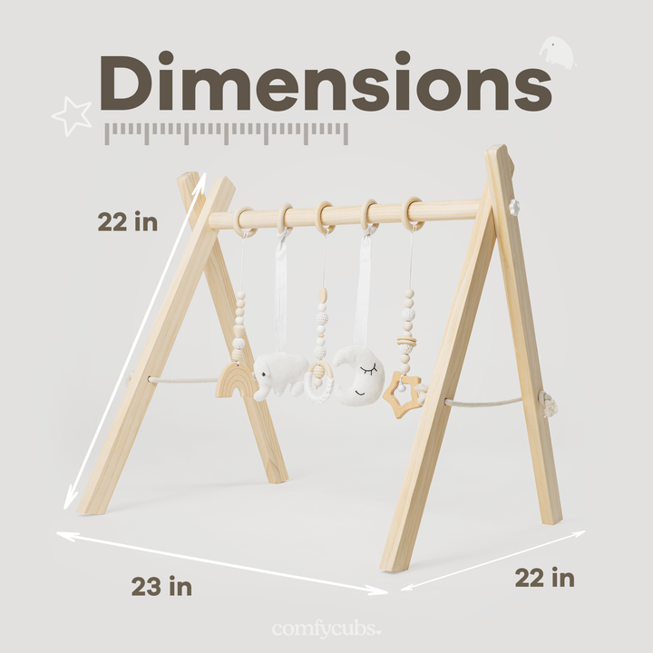 Baby Play Gym in Natural Wood