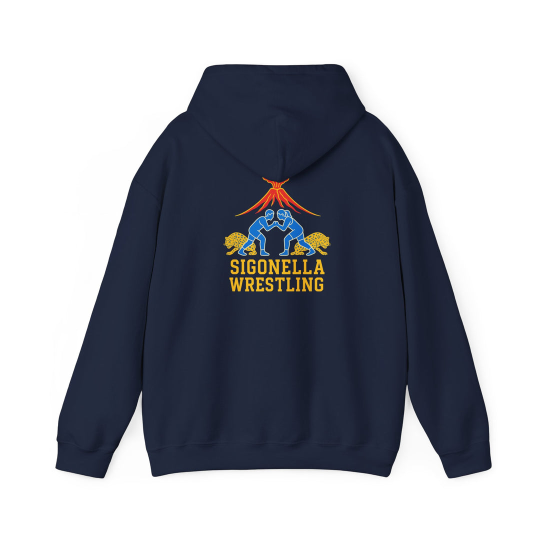 Wrestling Team Hoodie — "Sigonella Wrestling Embroidery" Logo Pullover