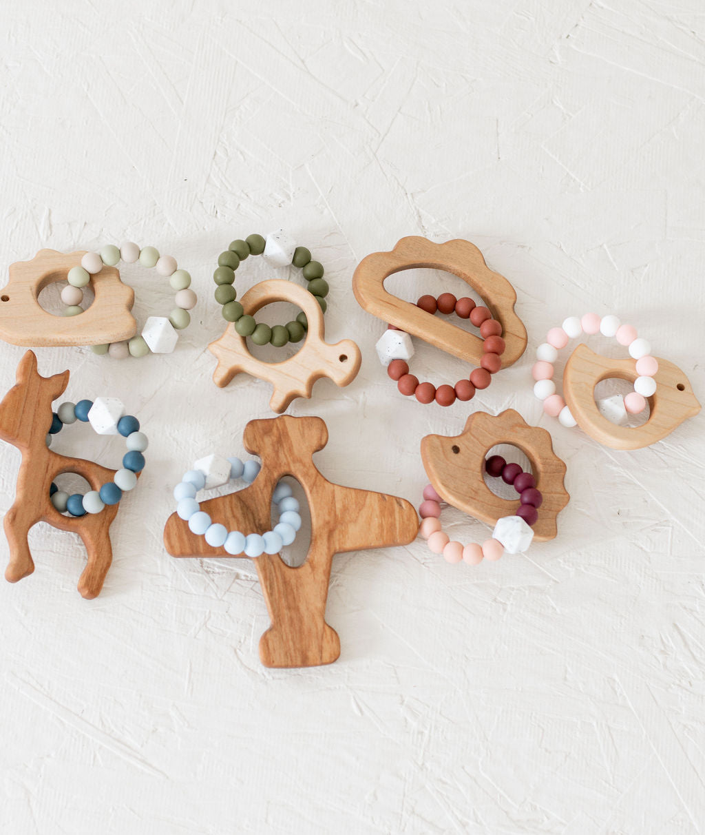 Wooden Teether with Silicone Ring – Little Organic Company