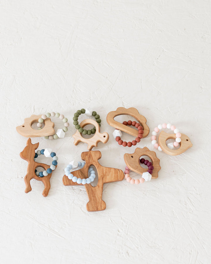 Wooden Teether with Silicone Ring