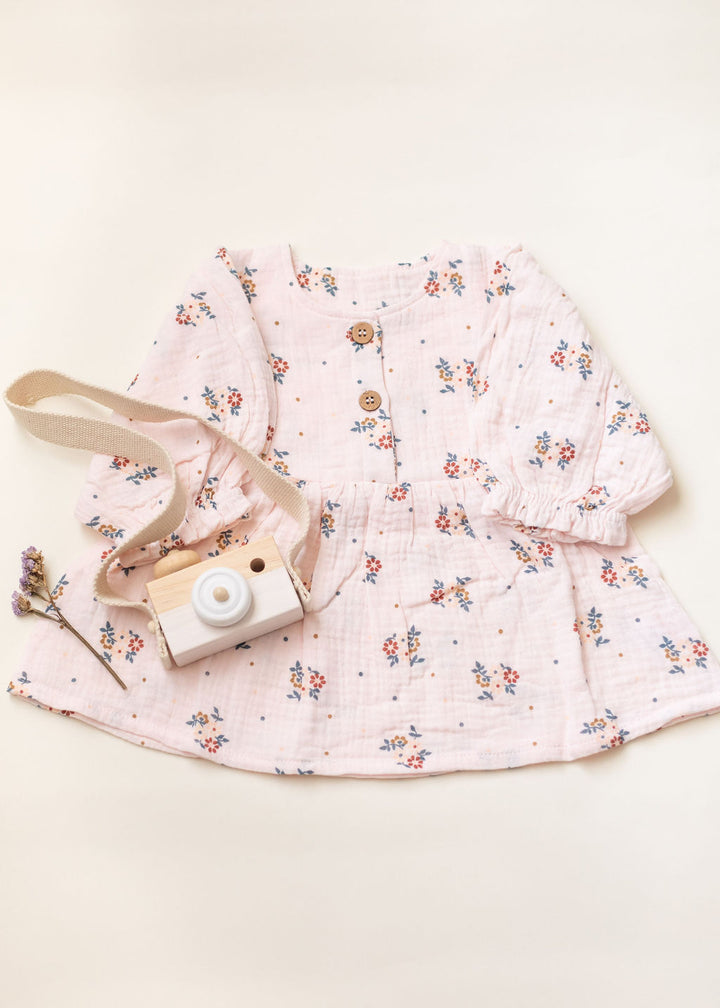 Organic Summer set dress with bloomers-Floral