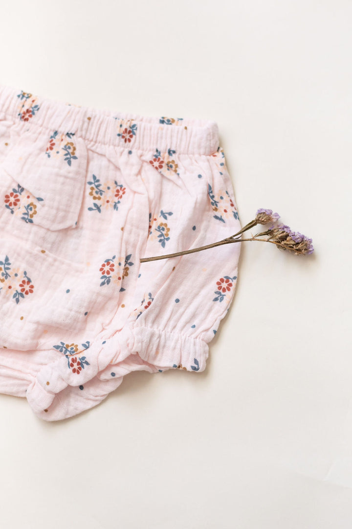 Organic Summer set dress with bloomers-Floral