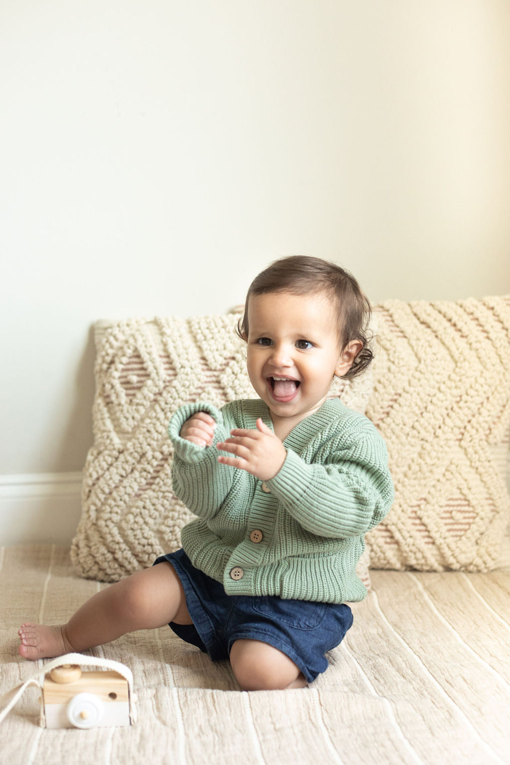 Pre-Order Organic Cotton Cardigan with Cute Pockets and Button-Up Front