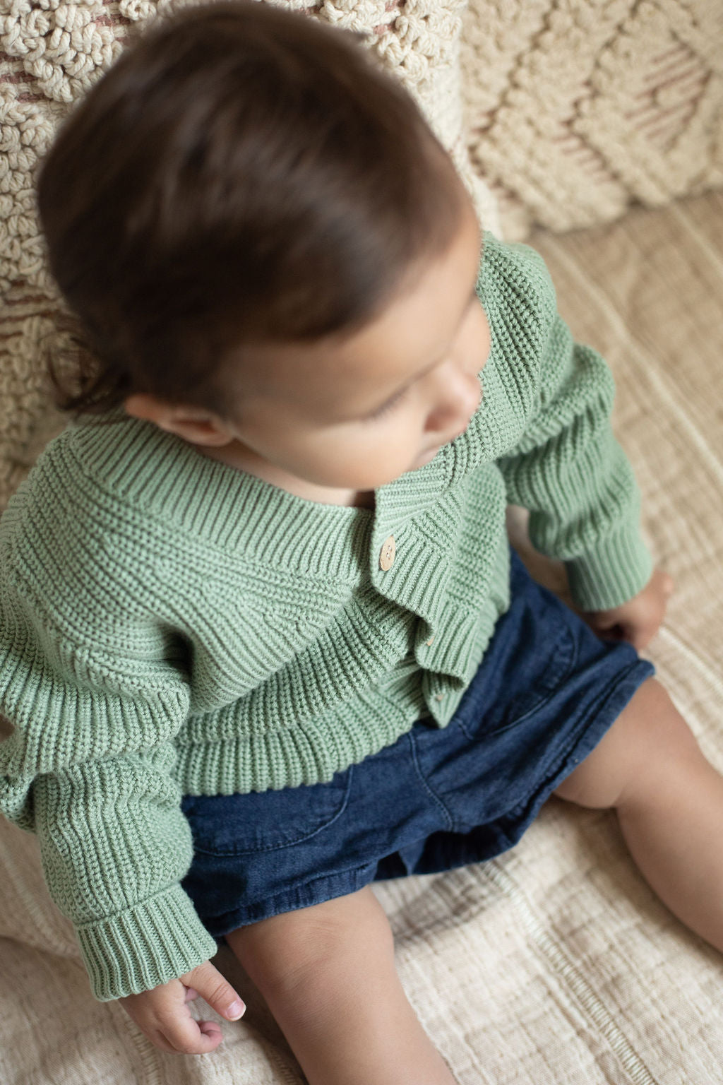 Pre-Order Organic Cotton Cardigan with Cute Pockets and Button-Up Front