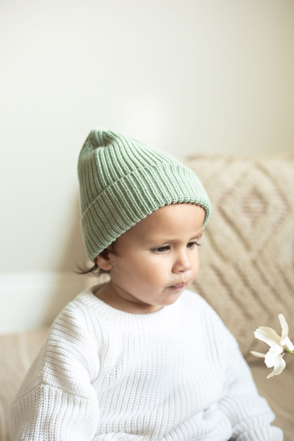 Organic Cotton Knit Beanie Caps for Babies and Kids