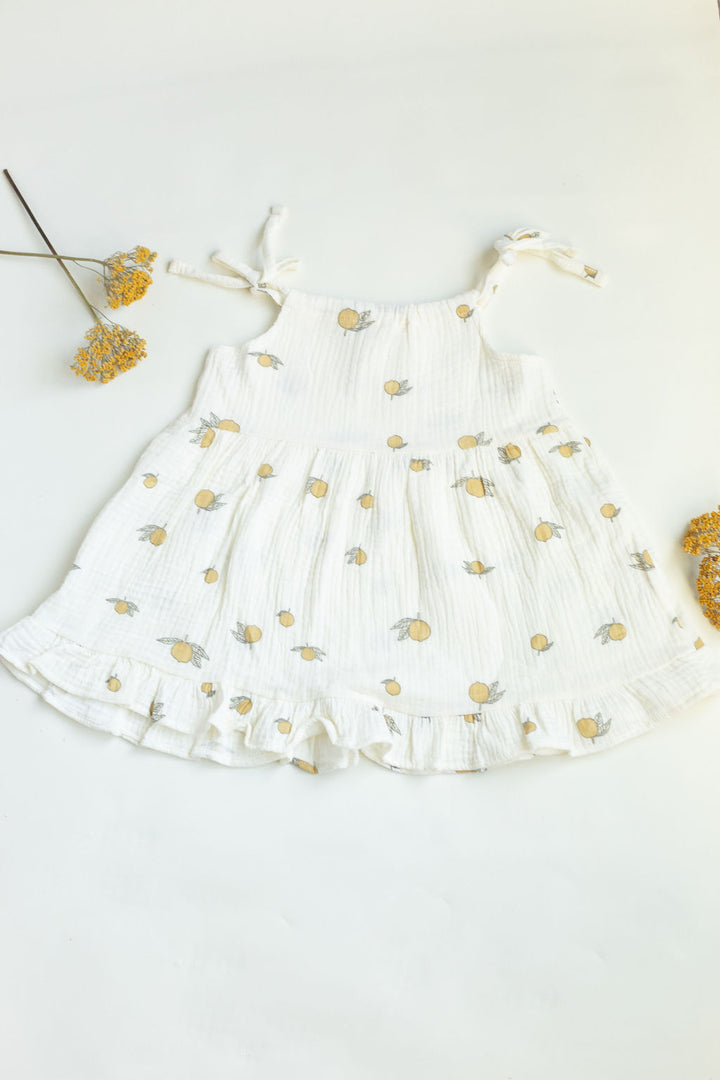 Dress with bloomers lemon print