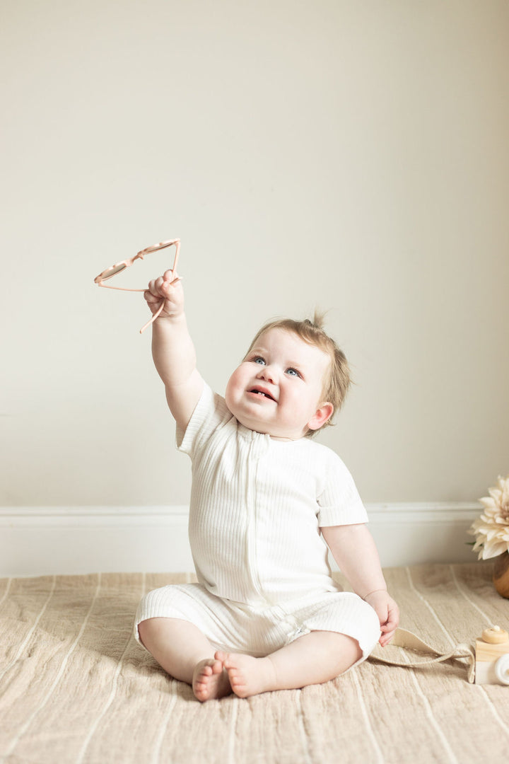 Baby Short Sleeve romper with zipper