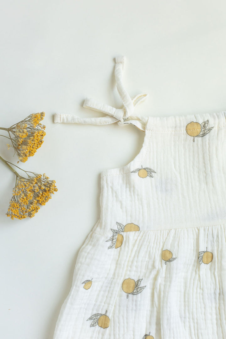 Dress with bloomers lemon print