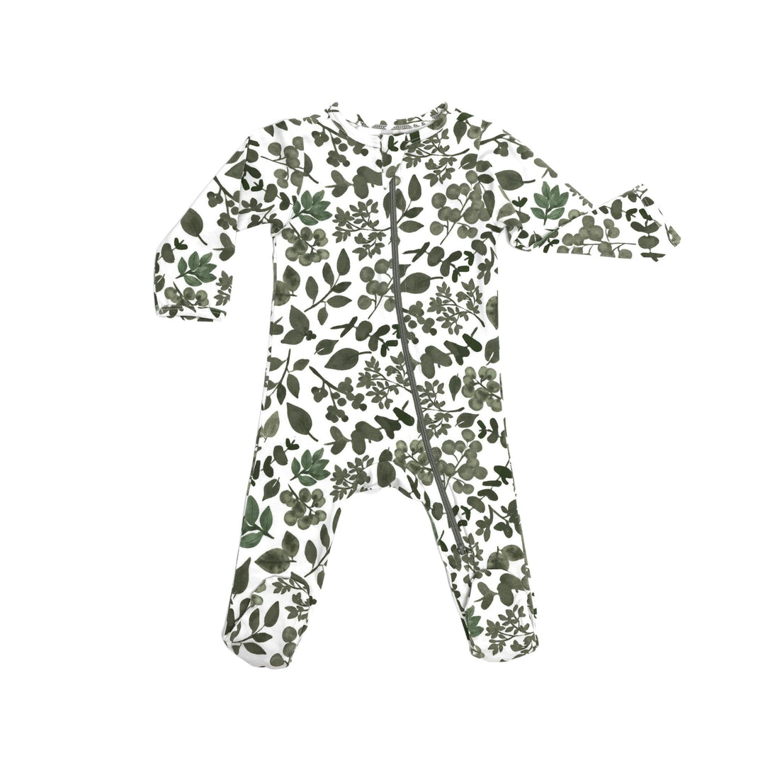 Organic Footie - Green Leaves