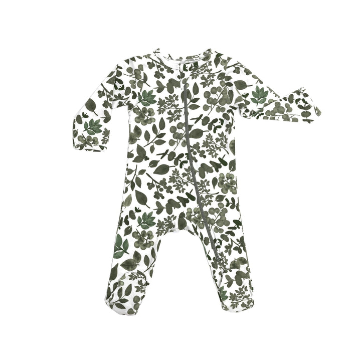 Organic Footie - Green Leaves