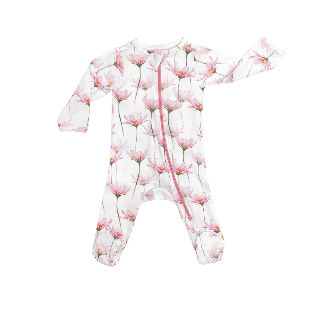 Organic Footie - Pink Petals