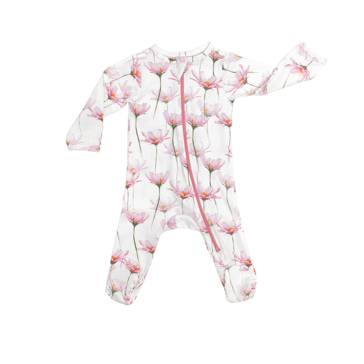 Organic Footie - Pink Petals