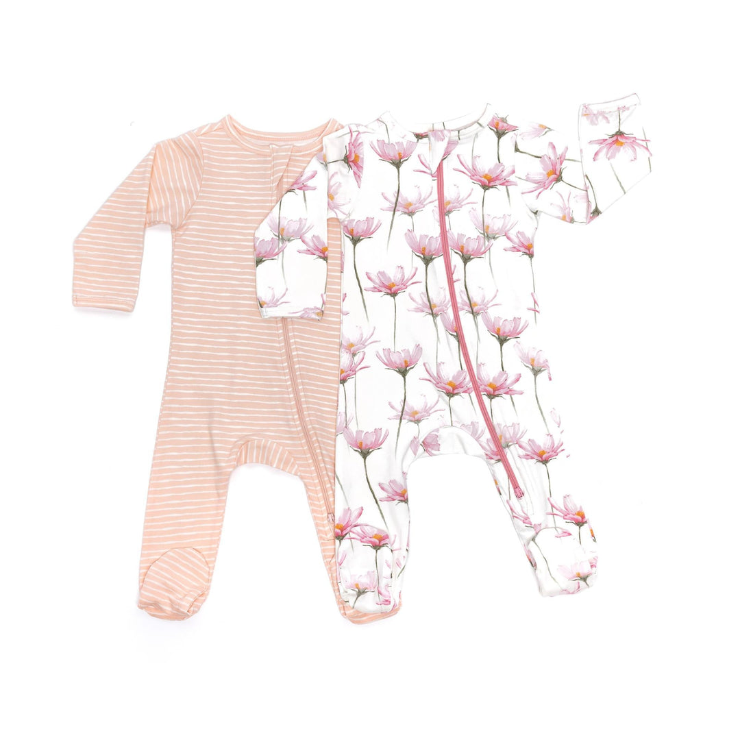 Organic Footie - Pink Petals