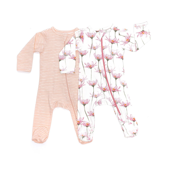 Organic Footie - Pink Petals