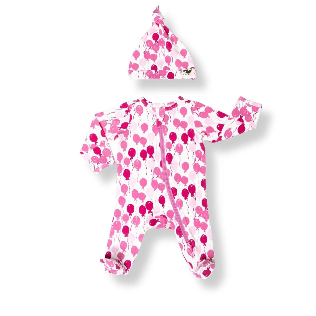 Organic Footie - Pink Balloons