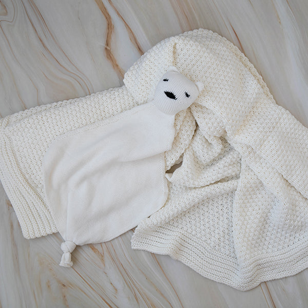 Honey Bee Organic Cotton Baby Blanket and Teddy Lovie Set