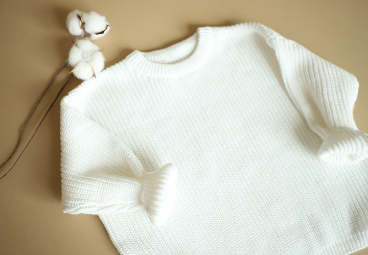 White Sweater Organic knit for kids- oversized clothes