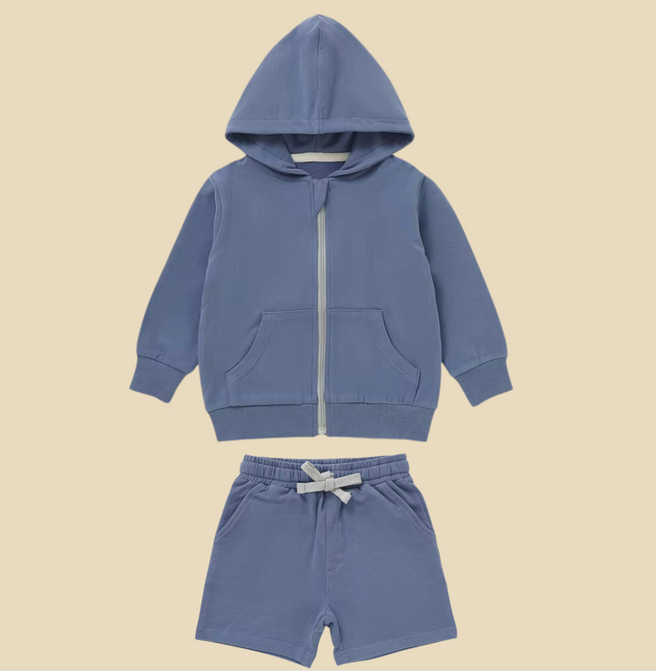Organic Cotton Long Sleeve Hoodie and Shorts Set