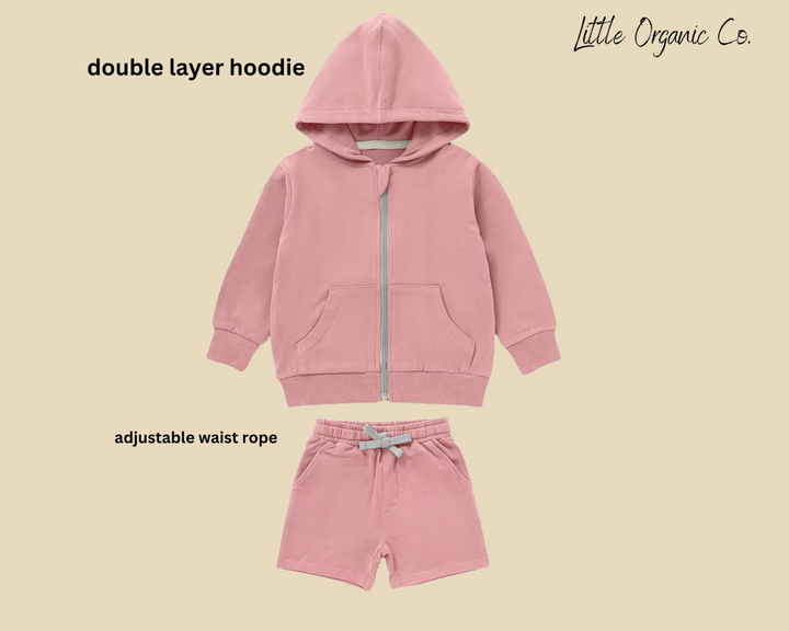 Organic 2 piece set Hoodie + shorts