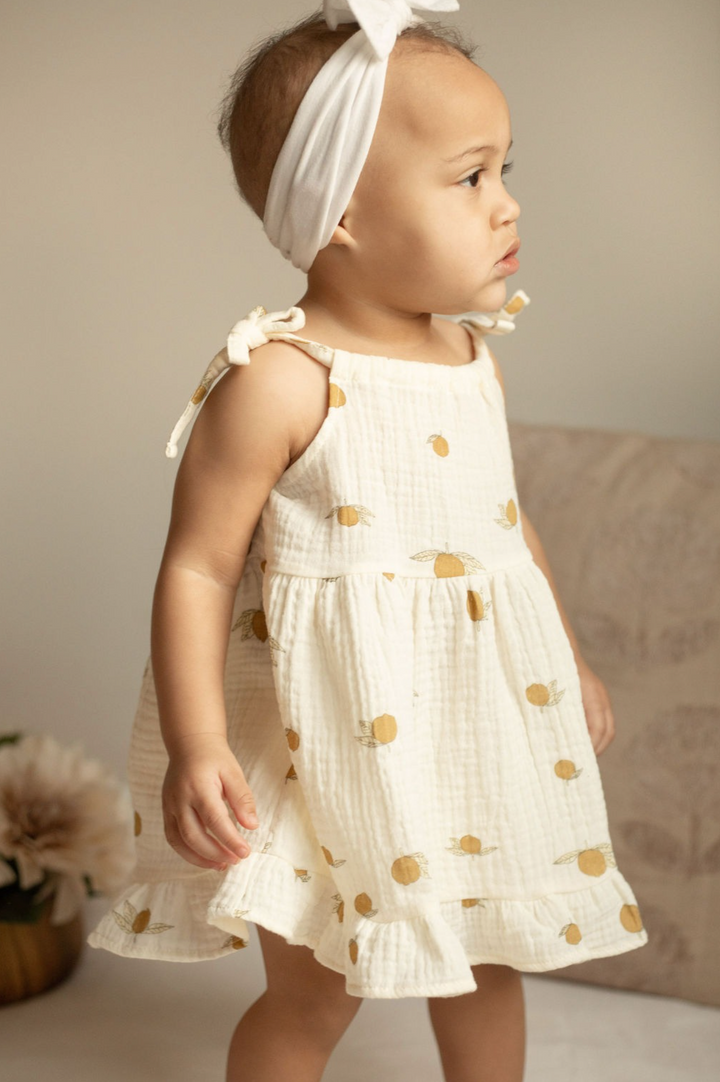 Dress with bloomers set lemon print