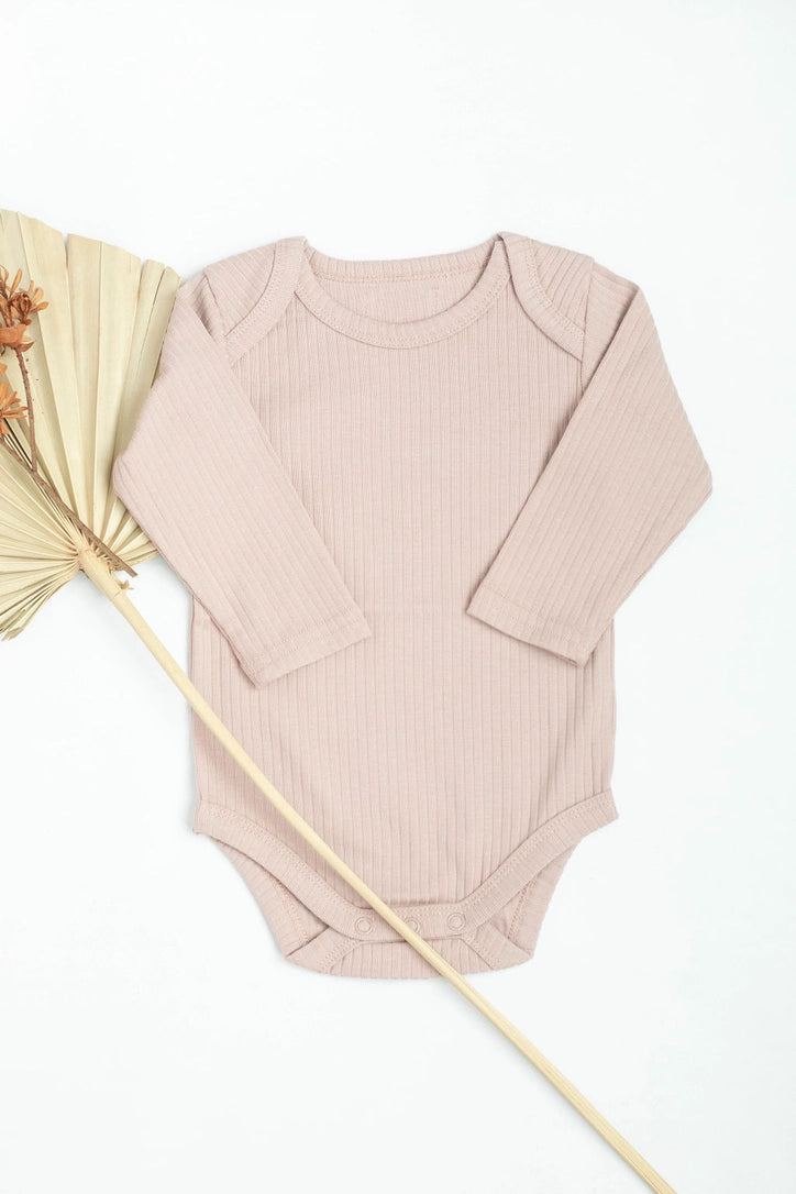 Baby Organic cotton bodysuit ribbed cotton long sleeve