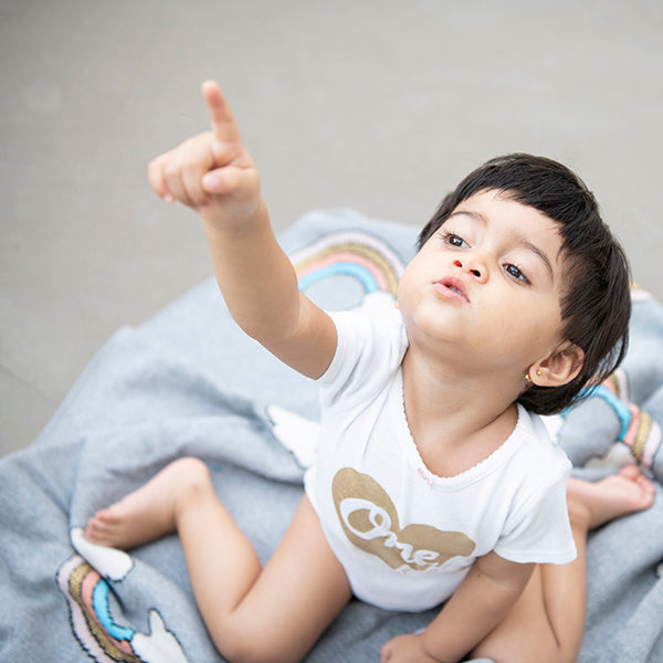 Rainbow Organic Cotton Baby Blanket and Burp Cloth Set