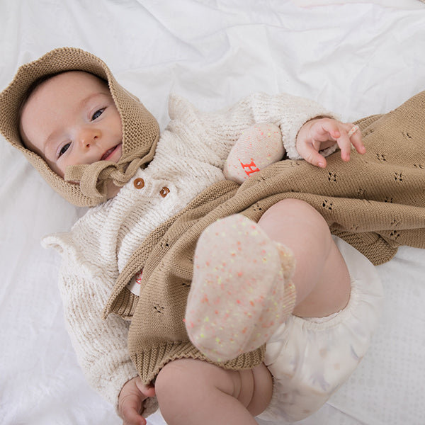 Trefle Organic Cotton Baby Blanket and Bonnet Set