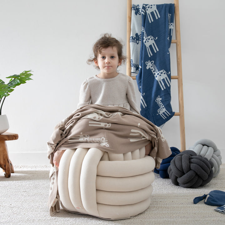 Giraffe Organic Cotton Baby Blanket and Burp Cloth Set