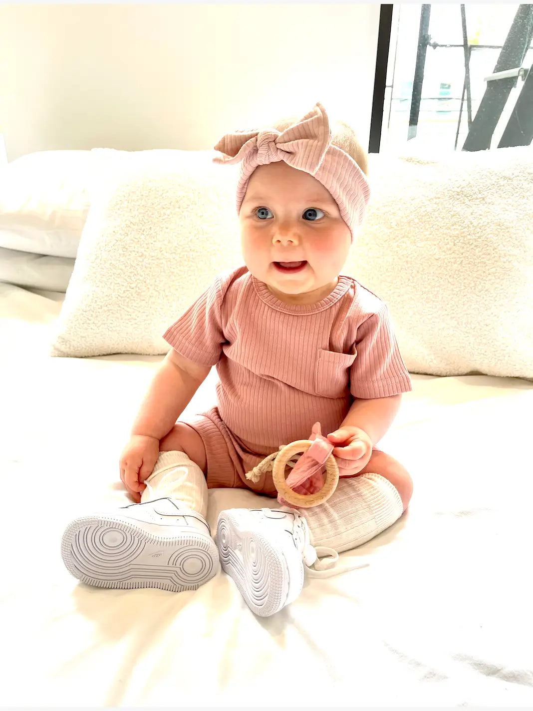 Pink Baby Bow Wrap Headbands