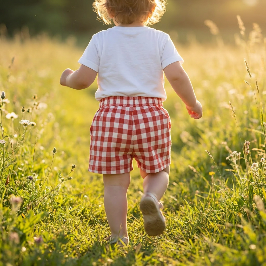 Organic Plaid Shorts with pockets