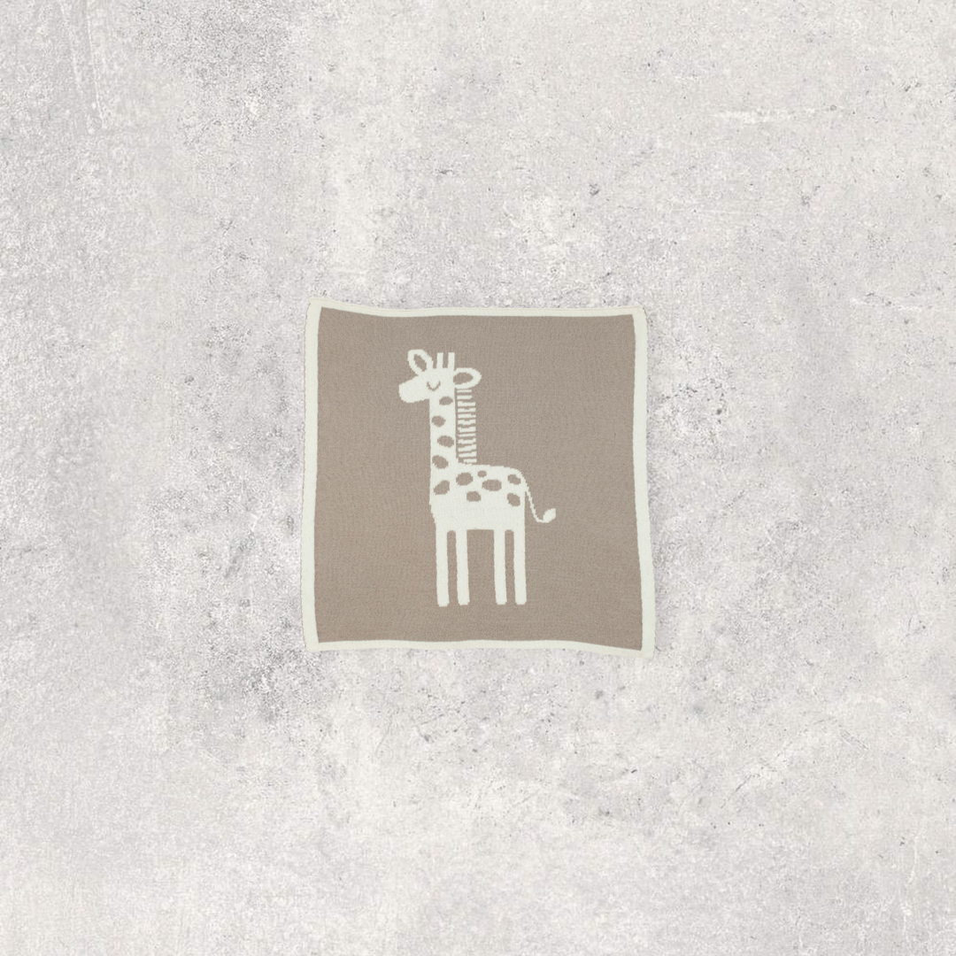 Giraffe Organic Cotton Baby Blanket and Burp Cloth Set