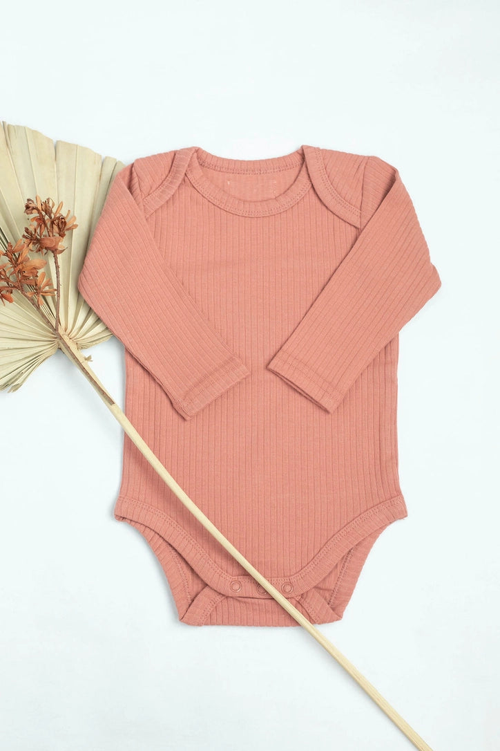 Baby Organic cotton bodysuit ribbed cotton long sleeve