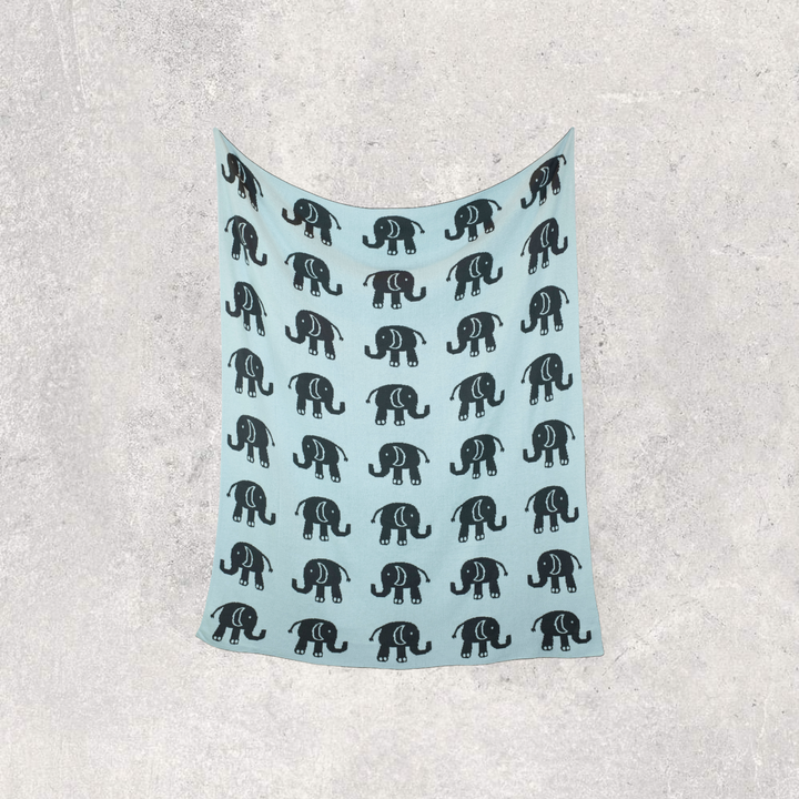 Elephant Love Organic Cotton Baby Blanket and Burp Cloth Set